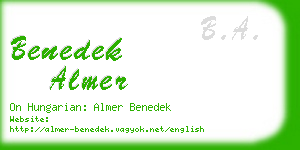 benedek almer business card